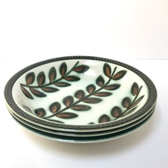 Vintage 60s MCM Boch Belgium Rambouillet Ceramic Handpainted Soup Salad Bowl Set - Picture 4 of 9